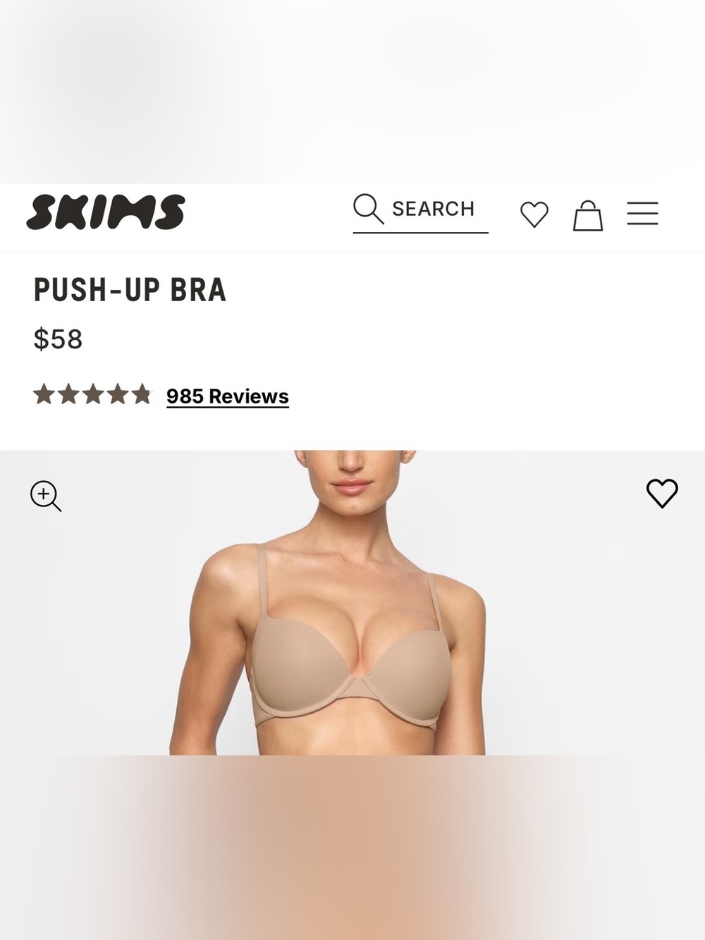 SKIMS Fits Everybody Push-Up Demi Bra — Clay